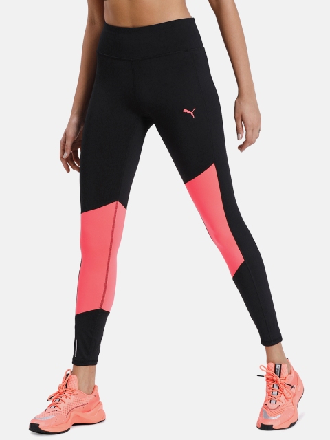 

Puma Women Black & Pink Colorblocked Training Leggings