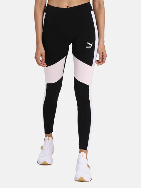

Puma Women Black & Pink Colourblocked TFS Legging