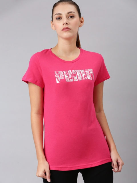 

Puma Women Pink Printed Round Neck T-shirt