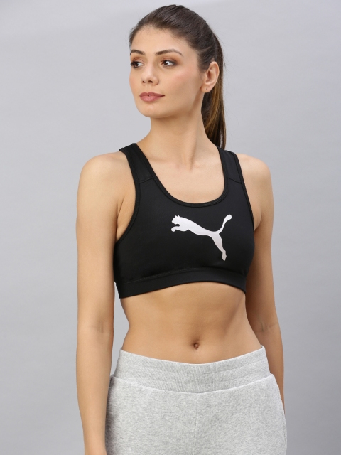 

Puma Black Printed Non-Wired Lightly Dry CELL Padded 4Keeps Training Sports Bra