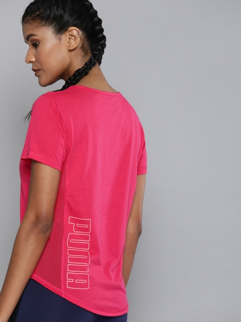 

Puma Women Pink Solid dryCELL Be Bold Mesh Round Neck T-shirt With Printed Detail
