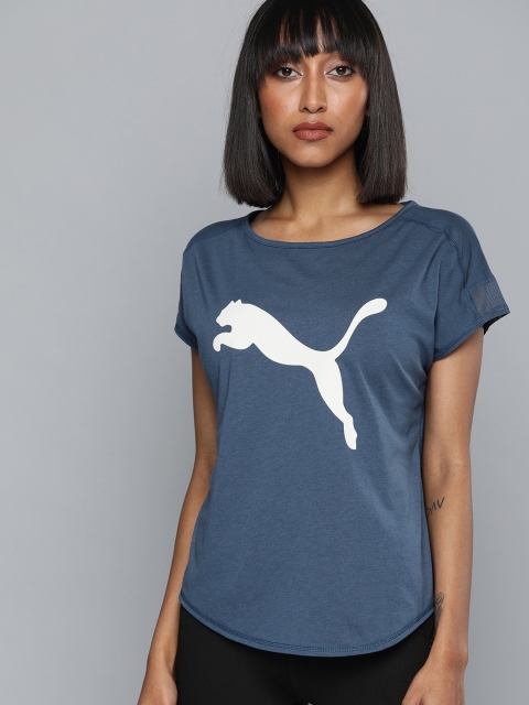 

Puma Women Navy Blue Printed Round Neck Training T-shirt