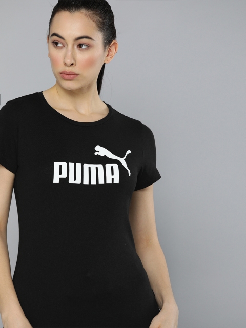 

Puma Women Black Printed Round Neck Essentials T-shirt