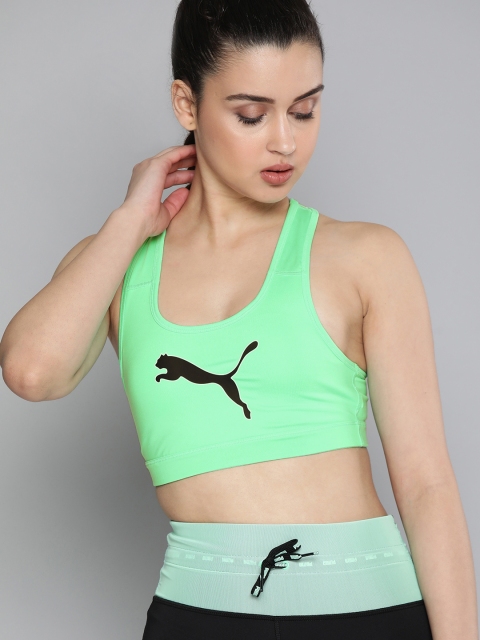 

Puma Green Solid Non-Wired Lightly Padded Sports Bra 51891206