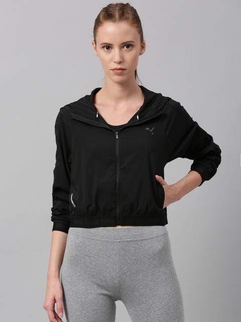 

Puma Women Black Solid Hooded Lightweight Be Bold Woven Running Sporty Jacket