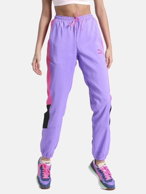 

Puma Women Lavender & Pink Colourblocked TFS OG Retro Pants