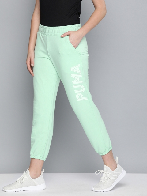 

Puma Women Green Solid Straight Fit Modern Sports DryCELL Cropped Joggers