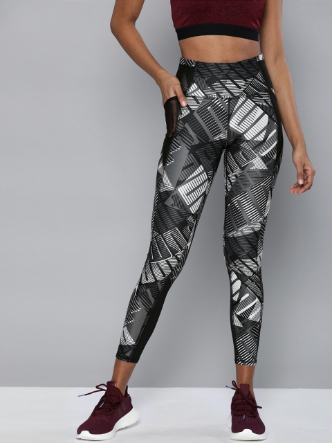 

Puma Women Black & White Printed dryCELL Be Bold Training Tights