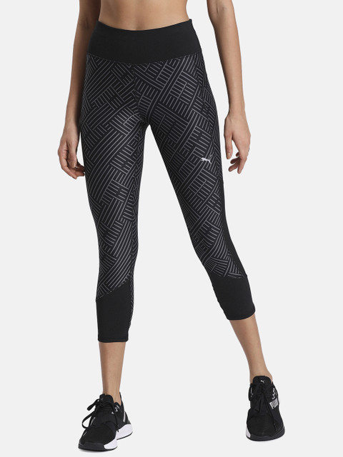 

Puma Women Black & White Printed Tights