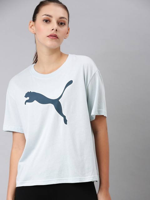 

Puma Women Blue Printed Round Neck Modern Sports Logo T-shirt