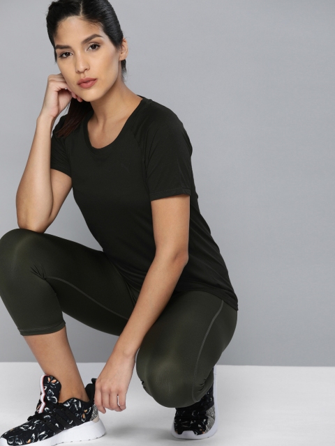 

Puma Women Black Solid Round Neck A.C.E. Raglan dryCELL Training T-shirt