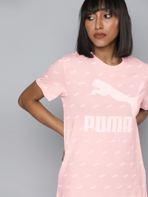 

Puma Women Pink Printed Round Neck T-shirt