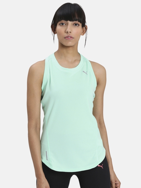 

Puma Women Sea Green Solid IGNITE Running Tank Top