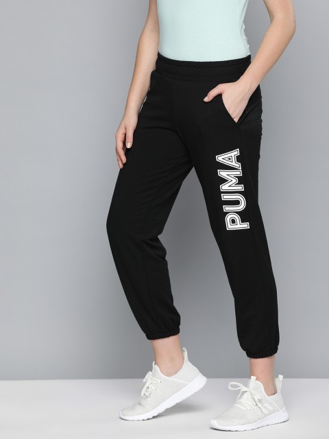 

Puma Women Black Drycell MODERN SPORT Printed Straight-Fit Cropped Joggers