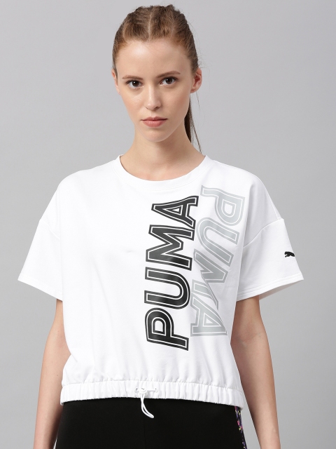 

Puma Women White & Black Printed Modern Sports Drycell Sweatshirt