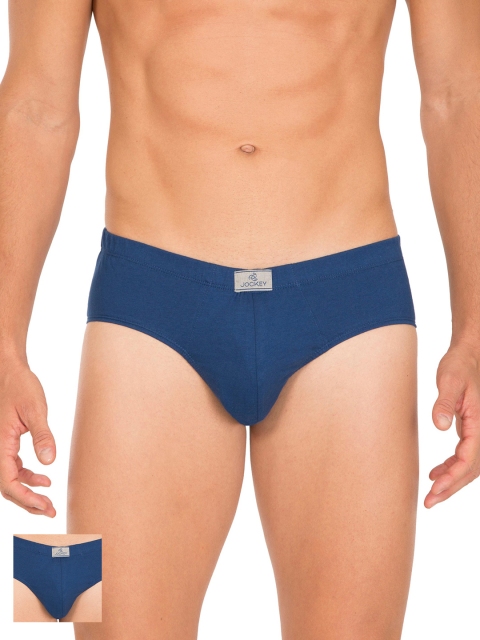 

Jockey Men Pack of 2 Navy Blue Solid Basic Briefs 8035-0205