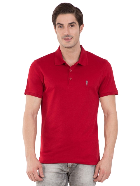 

Jockey Men Red Solid Polo Collar T-shirt