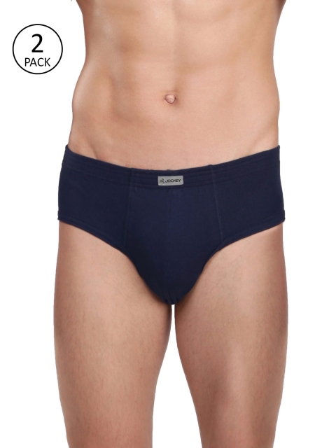 

Jockey Men Pack of 2 Navy Blue Solid Modern Fit Briefs 1009-0205