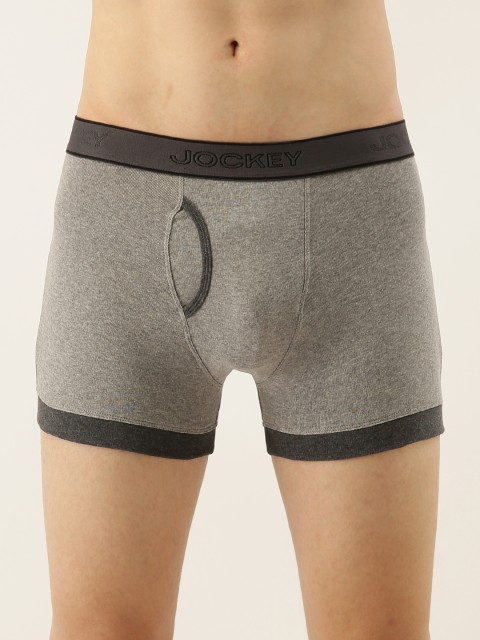 

Jockey Men Grey Melange Solid Trunks 1017-0105