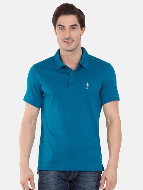 

Jockey Men Blue Solid Polo Collar T-shirt