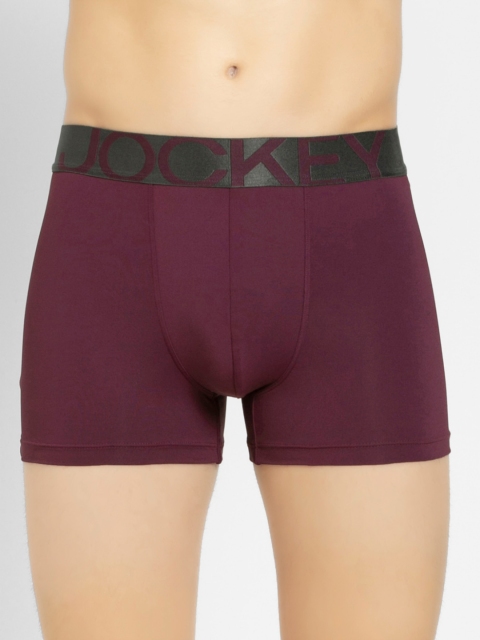 

Jockey International Collection Men Aubergine Solid Trunks IC28, Purple
