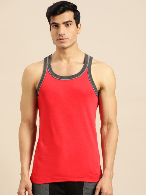 

Jockey Men Red Solid Innerwear Vest