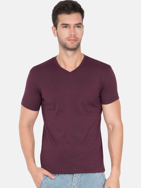 

Jockey Men Purple Solid V-Neck Lounge T-shirt