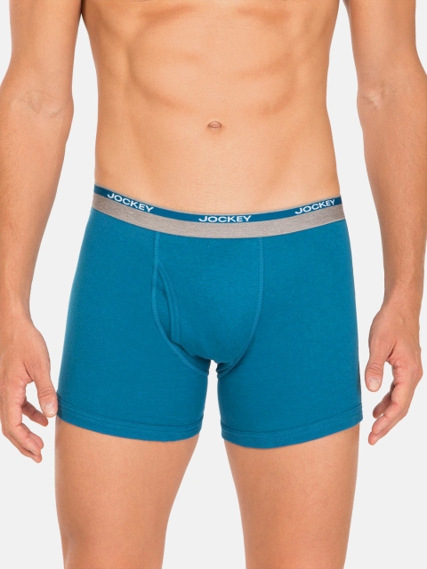 

Jockey Men Blue Solid Trunks 8009-0105