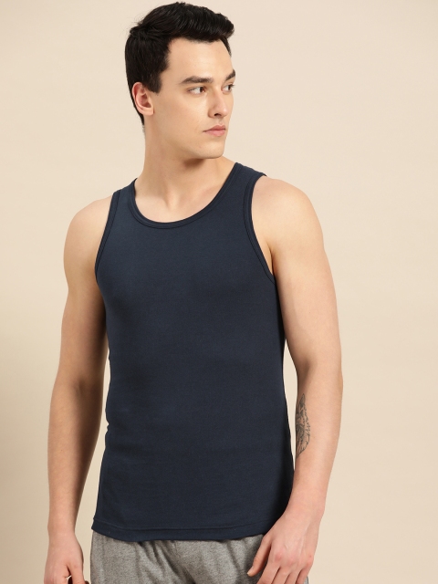 

Jockey Men Navy Blue Solid Innerwear Vest