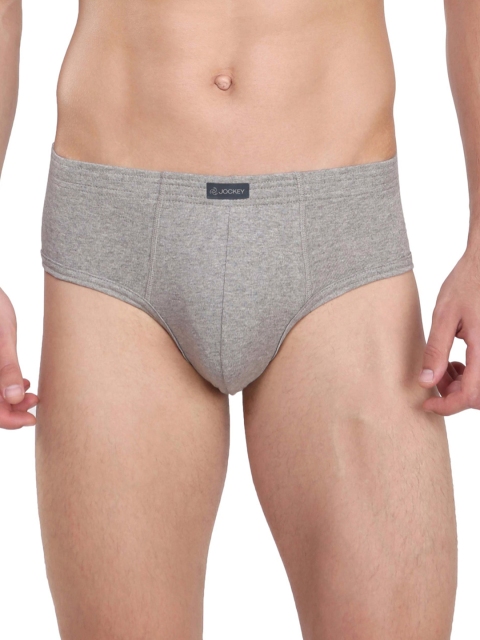 

Jockey Men Grey Melange Solid Contour Briefs 1009-0105