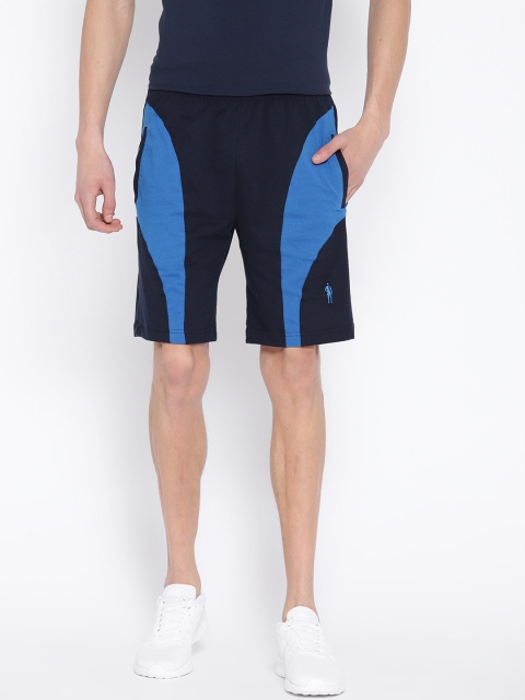 

Jockey Men Blue Colourblocked Sports Shorts