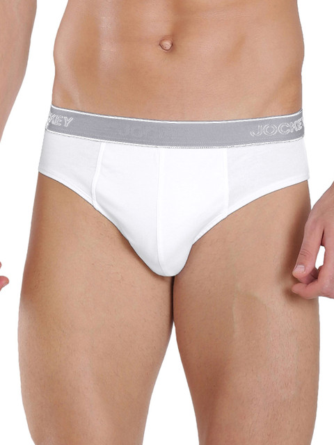 

Jockey Men White Solid Briefs 1010-0205