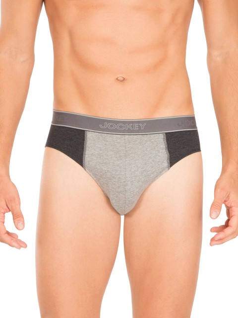

Jockey Men Grey Colourblocked Briefs 1011-0105