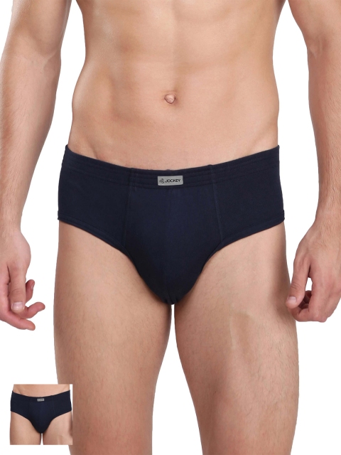 

Jockey Men Pack of 2 Navy Blue Solid Contour Briefs 1009-0205