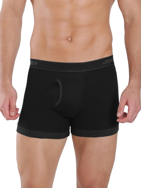 

Jockey Men Black Solid Trunks 1017-0105