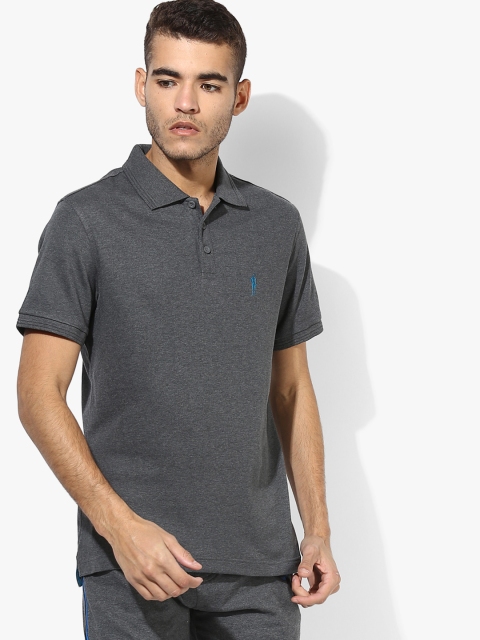 

Jockey Men Charcoal Grey Solid Polo Collar Lounge T-shirt