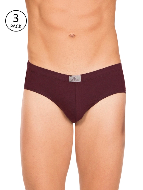 

Jockey Men Pack of 3 Burgundy Solid Briefs 8035-0305