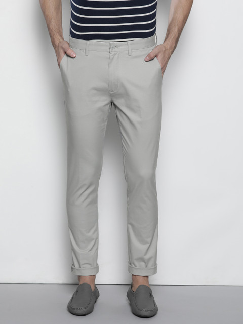 

Marks & Spencer Men Grey Slim Fit Solid Chinos
