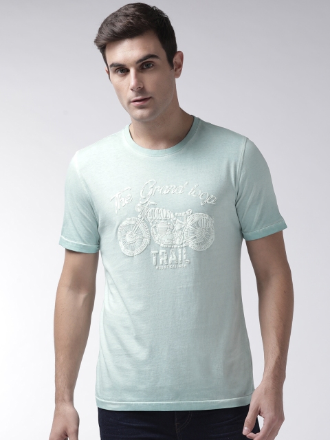 

Marks & Spencer Men Blue Slim Fit Printed Round Neck T-shirt