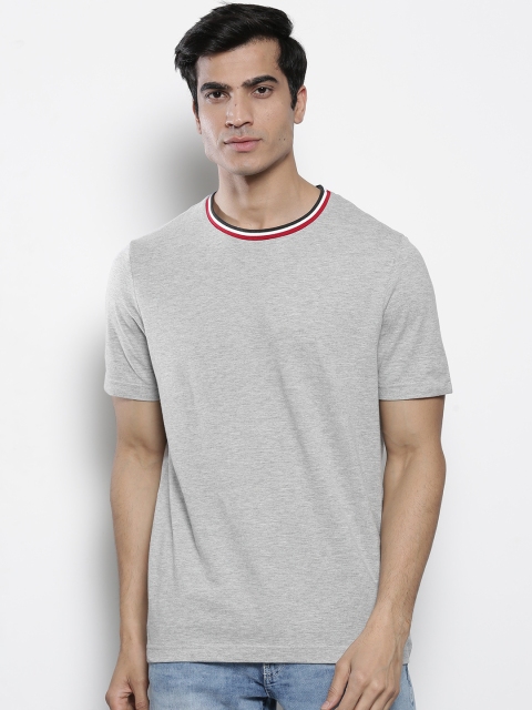 

Marks Spencer Men Grey Melange Solid Round Neck Pure Cotton T-shirt