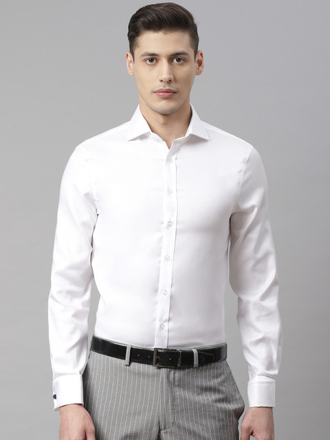 

Marks & Spencer Men White Luxury Slim Fit Twill Weave Solid Formal Shirt