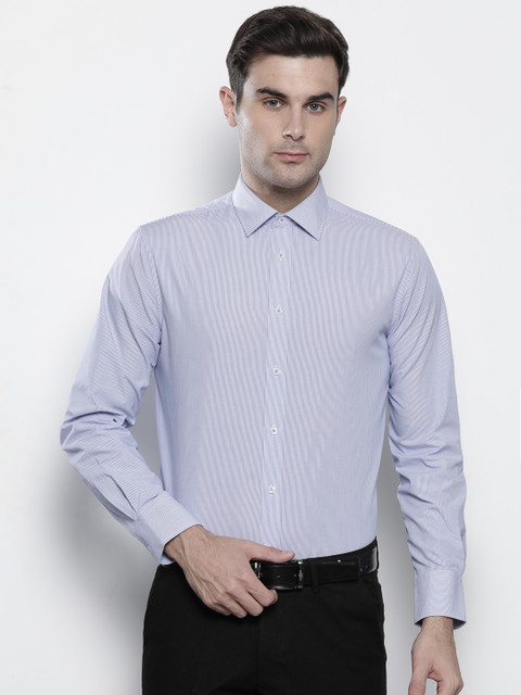 

Marks & Spencer Men Blue Regular Fit Striped Formal Shirt