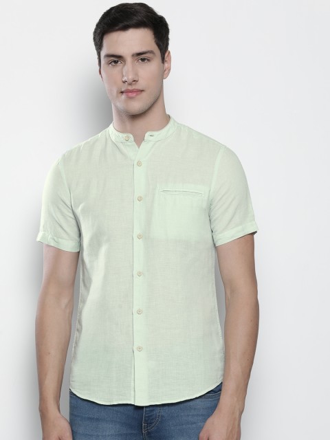 

Marks & Spencer Men Green Slim Fit Solid Casual Shirt