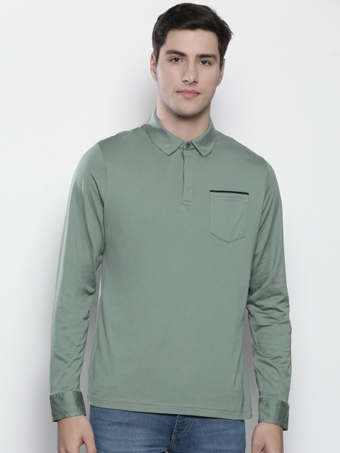 

Marks & Spencer Men Green Solid Polo Collar T-shirt