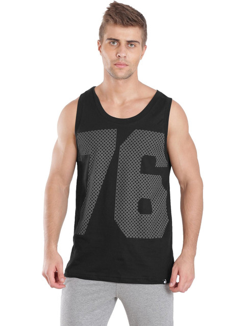

Jockey Men Black Printed Innerwear Vest 9928-0105