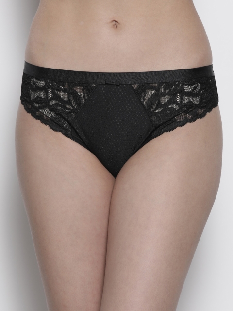 

Marks & Spencer Women Black Self-Design Basic Briefs T616104
