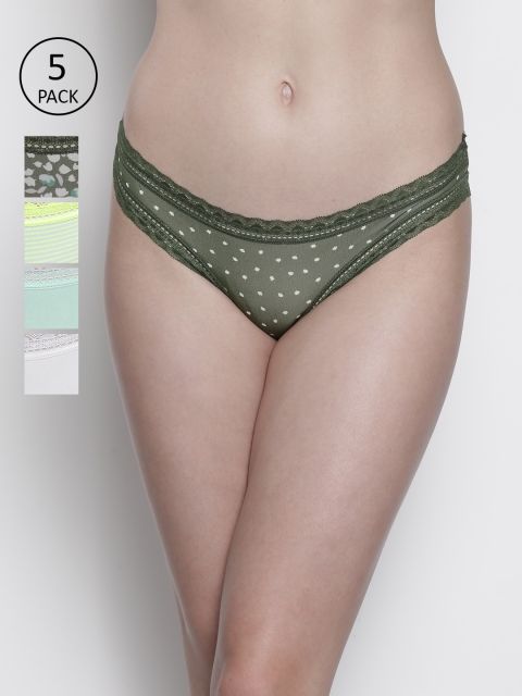 

Marks & Spencer Women Pack of 5 Bikini Briefs T615921, Green