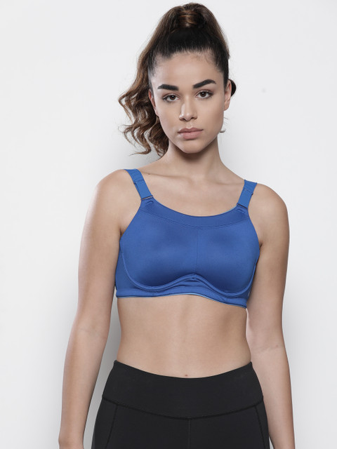 

Marks & Spencer Blue Solid Underwired Non Padded Sports Bra T336382