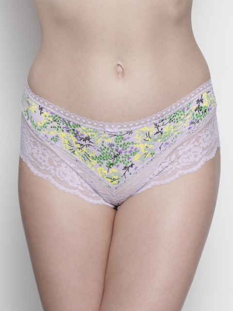 

Marks & Spencer Women Lavender & Green Printed Lace Basic Brief T617769