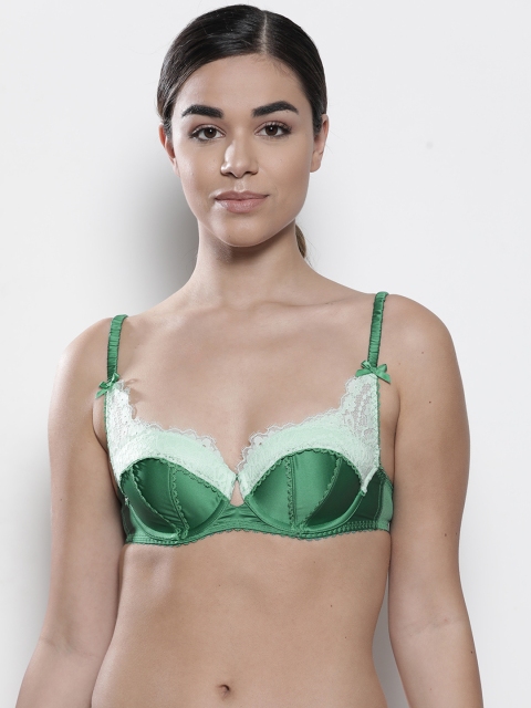 

Marks & Spencer Green Solid Underwired Heavily Padded Balconette Bra T817721
